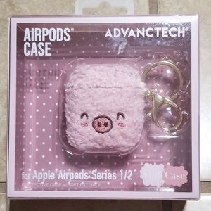 Advanctech Apple Series 1/2 Airpods Pink Pig Fluff Case